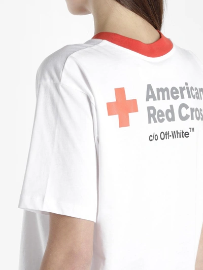 Shop Off-white Off White C/o Virgil Abloh Women's White Red Cross New Oversize Tee