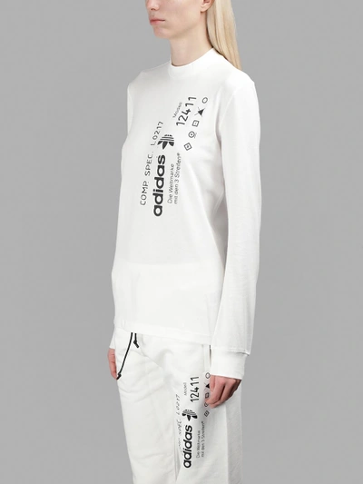 Shop Adidas Originals By Alexander Wang Adidas By Alexander Wang Women's White Graphic Long Sleeves T-shirt