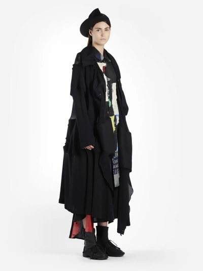 Shop Yohji Yamamoto Women's Black Stretched Coat In Runway Piece