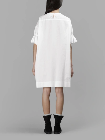 Shop Yohji Yamamoto Women's White Dress With Ruffled Sleeves
