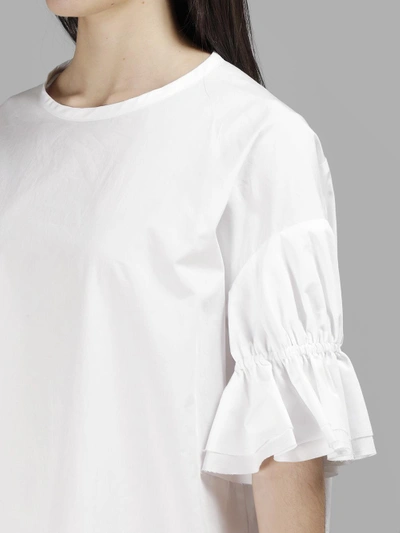 Shop Yohji Yamamoto Women's White Dress With Ruffled Sleeves