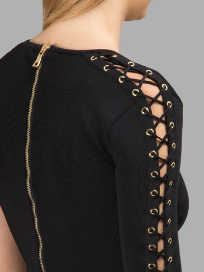 Shop Balmain Black One Shoulder Dress