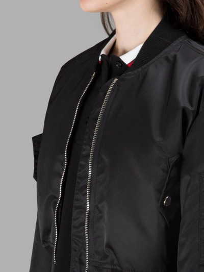 Shop Givenchy Black Cropped Bomber Jacket