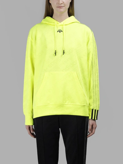 Shop Adidas Originals By Alexander Wang Adidas By Alexander Wang Women's Yellow Jacquard Hoodie In In Collaboration With Alexander Wang