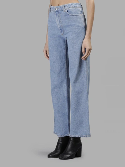 Shop Eckhaus Latta Women's Blue High Waist Flare Jeans