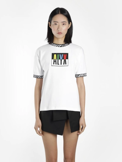 Shop Alyx Women's White Colorblock Logo T-shirt