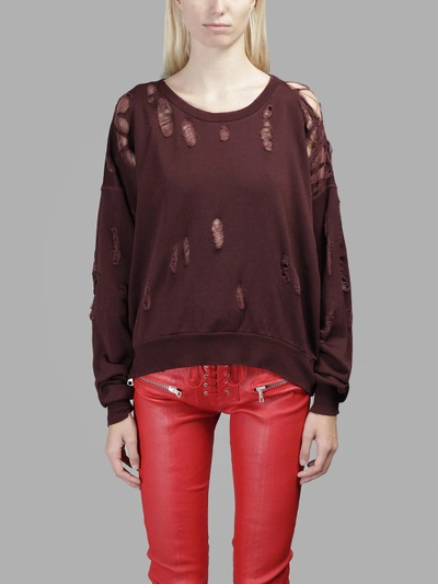 Shop Ben Taverniti Unravel Project Ben Taverniti Unravel Women's Burgundy Terry Brushed Sweater In Red