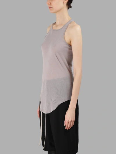 Shop Rick Owens Women's Grey Ribbed Tank Top In Light Grey