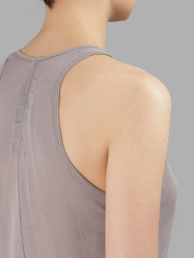 Shop Rick Owens Women's Grey Ribbed Tank Top In Light Grey