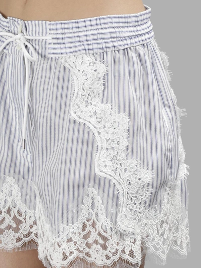 Shop Sacai Women's White Stripe Shorts