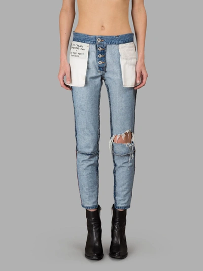 Shop Ben Taverniti Unravel Project Blue Reversed Jeans