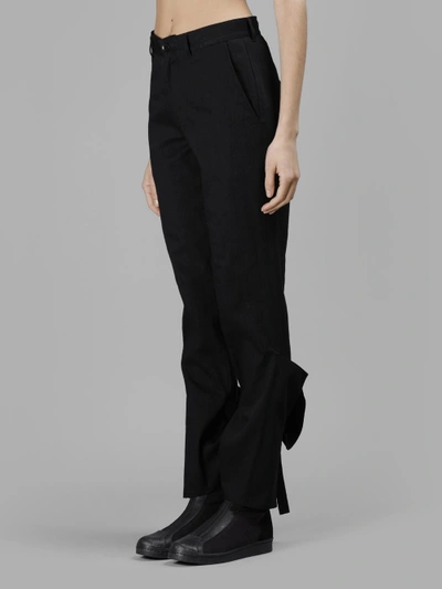 Shop Yohji Yamamoto Women's Black Flared Denim Trousers