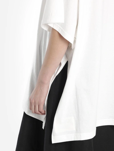 Shop Yohji Yamamoto Women's Off-white Oversize T-shirt With Logo Print