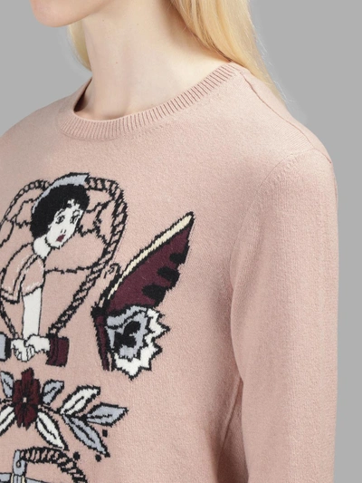 Shop Valentino Women's Pink Tattoo Knit Sweater