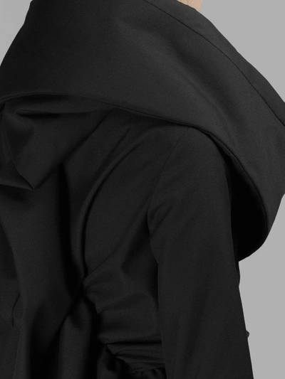 Shop Yohji Yamamoto Women's Gathered Wool Hooded Dress In Black