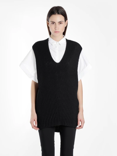 Shop Isabel Benenato Women's Black Sleeveless Knitwear