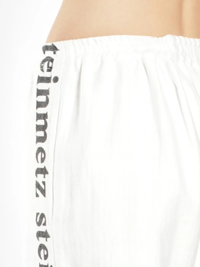 Shop Faustine Steinmetz Women's Off White Destroyed Logo Sweatpants In Runway Piece