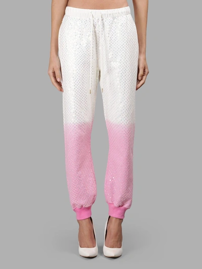 Shop Ashish White/pink Sequins Trousers