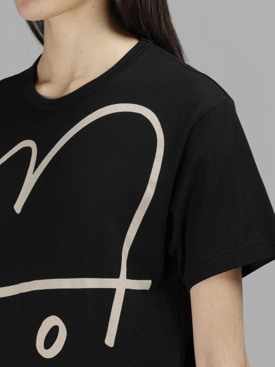 Shop Yohji Yamamoto Women's Black Printed T-shirt