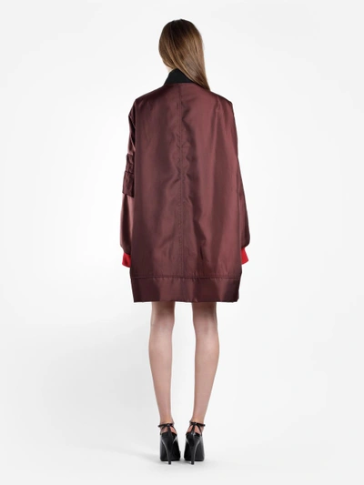 Shop Calvin Klein 205w39nyc Women's Burgundy Long Bomber