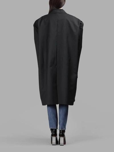 Shop Vetements Women's Black Couble Breasted Brioni Coat