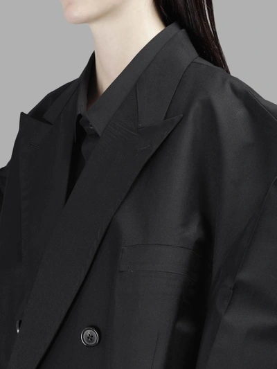 Shop Vetements Women's Black Couble Breasted Brioni Coat