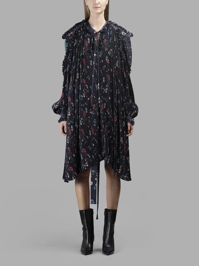 Shop Balenciaga Women's Multicolor Semi Fitted Night Flowers Patterned Dress