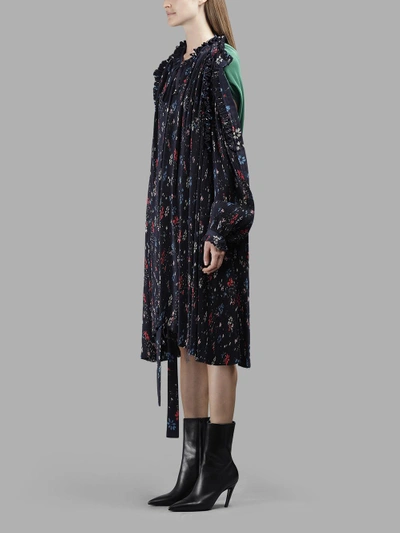 Shop Balenciaga Women's Multicolor Semi Fitted Night Flowers Patterned Dress