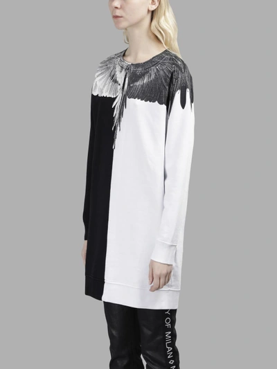 Shop Marcelo Burlon County Of Milan Marcelo Burlon - County Of Milan Women's Black And White Cuncos Long Sweater