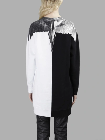 Shop Marcelo Burlon County Of Milan Marcelo Burlon - County Of Milan Women's Black And White Cuncos Long Sweater