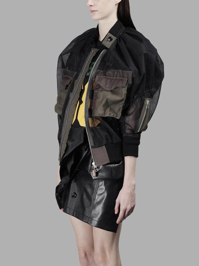 Shop Junya Watanabe Women's Black Tulle Bomber Jacket