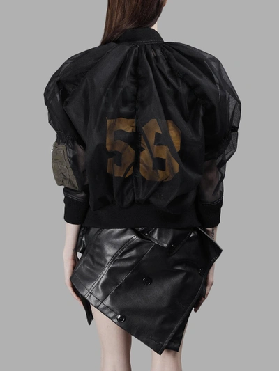 Shop Junya Watanabe Women's Black Tulle Bomber Jacket
