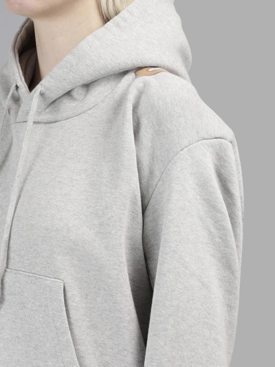 Shop Vetements Women's Grey Misplaced Hoodie With Pocket