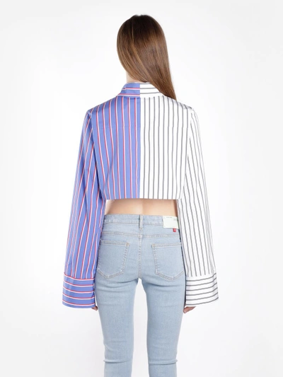 Shop Off-white Off White C/o Virgil Abloh Women's Multicolor Striped Cropped Shirt