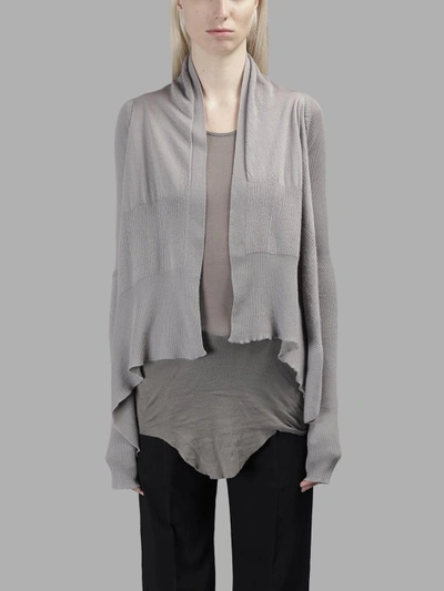 Shop Rick Owens Women's Grey Cashmere Short Wrap Knitwear