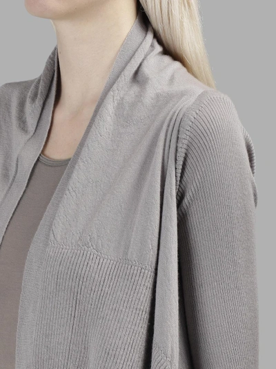 Shop Rick Owens Women's Grey Cashmere Short Wrap Knitwear