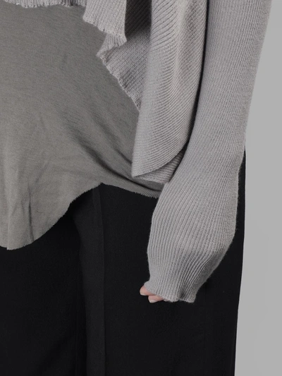 Shop Rick Owens Women's Grey Cashmere Short Wrap Knitwear
