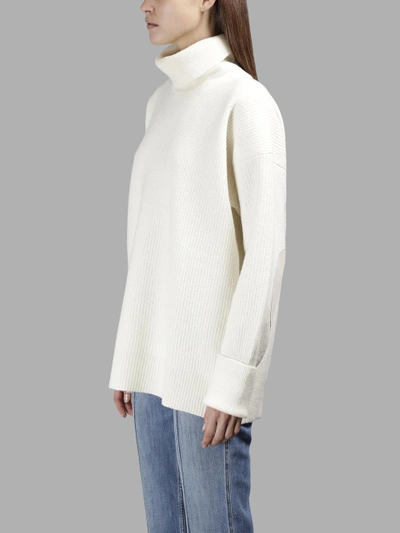 Shop Maison Margiela Women's White Turtleneck Knitwear