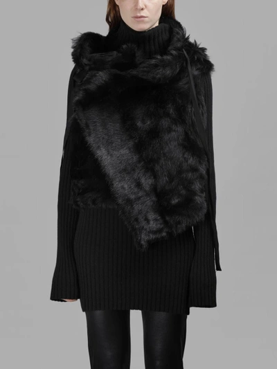 Shop Ann Demeulemeester Women's Black Fur Waistcoat