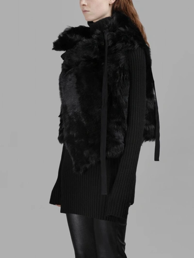 Shop Ann Demeulemeester Women's Black Fur Waistcoat