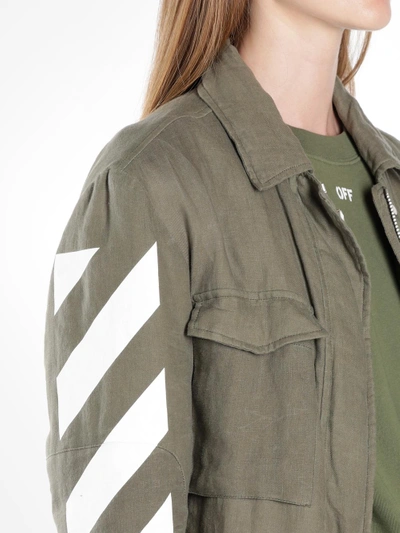 Shop Off-white Off White C/o Virgil Abloh Women's Military Green Diag Field Jacket