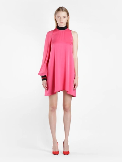 Shop Amen Women's Pink One Sleeve Dress In Georgette