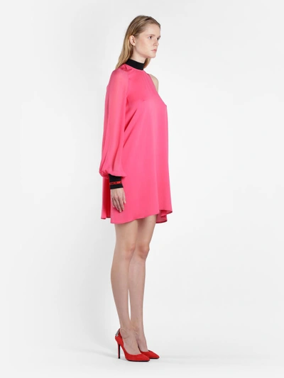 Shop Amen Women's Pink One Sleeve Dress In Georgette