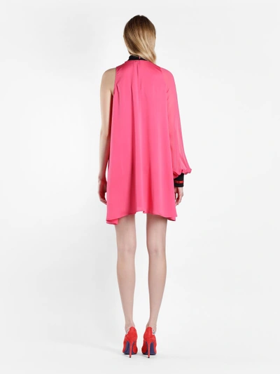 Shop Amen Women's Pink One Sleeve Dress In Georgette