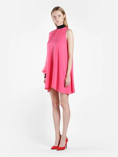 Shop Amen Women's Pink One Sleeve Dress In Georgette