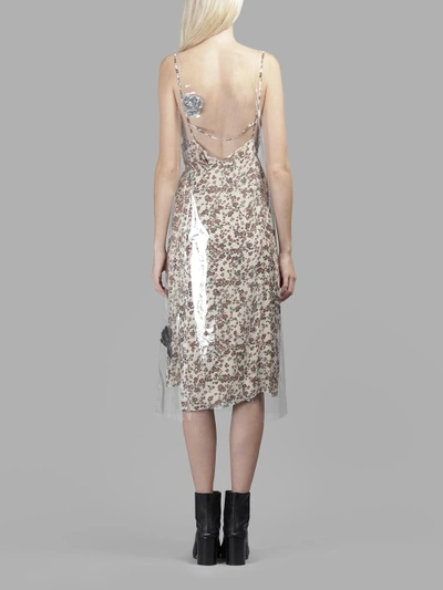 Calvin Klein 205w39nyc Floral Print Midi Dress With Transparent Overlayer In Multicolor