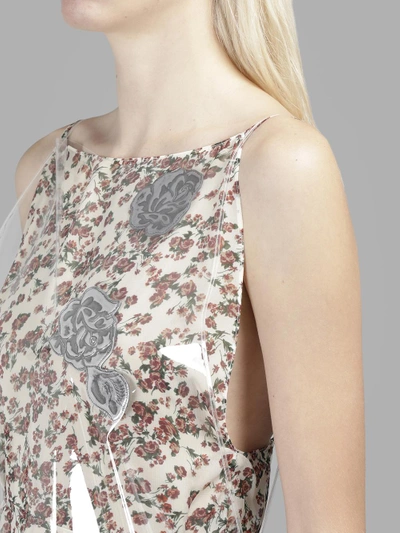 Calvin Klein 205w39nyc Floral Print Midi Dress With Transparent Overlayer In Multicolor