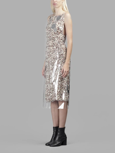 Calvin Klein 205w39nyc Floral Print Midi Dress With Transparent Overlayer In Multicolor