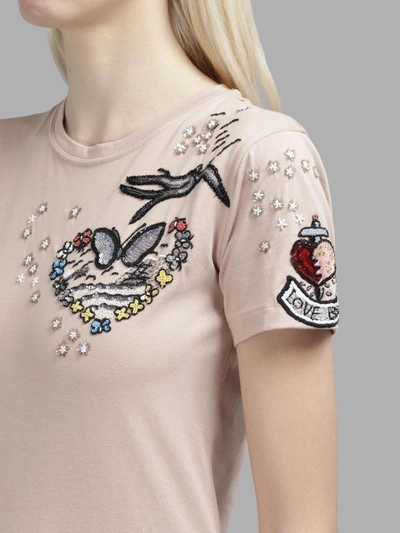 Shop Valentino Women's Pink Tattoo Embroidery Tee