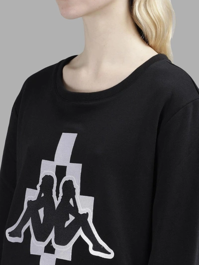 Shop Marcelo Burlon County Of Milan Marcelo Burlon X Kappa Crewneck Black Sweater